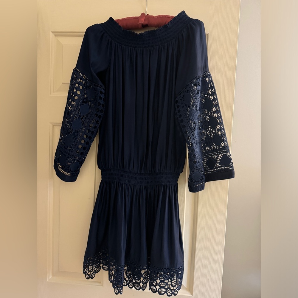 Ramy Brook Navy Dress with lace - S
